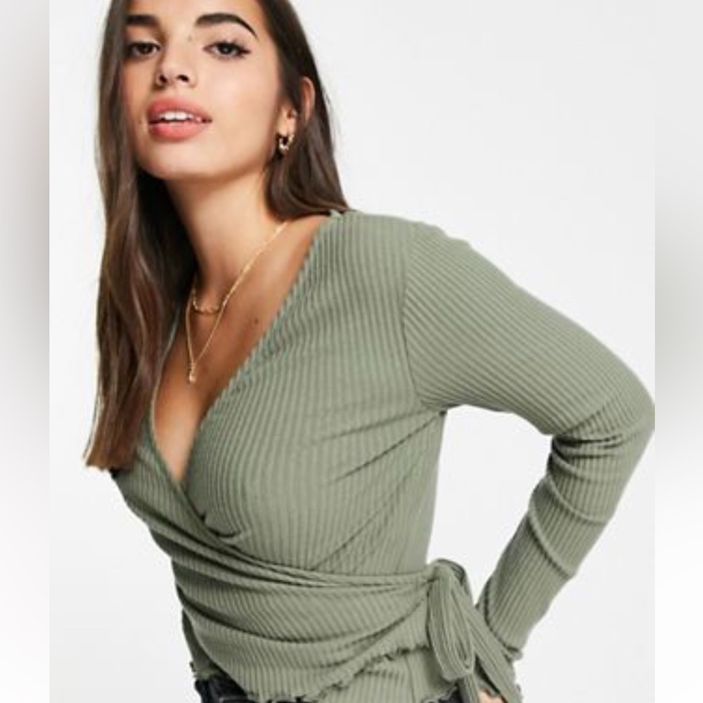 Long sleeve wrap top